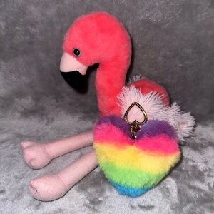 Keychain + Stuffed Flamingo